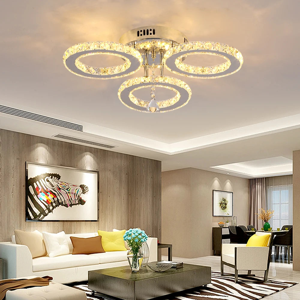 Crystal Ceiling Chandelier Modern Luxury Home Lighting For Living Room