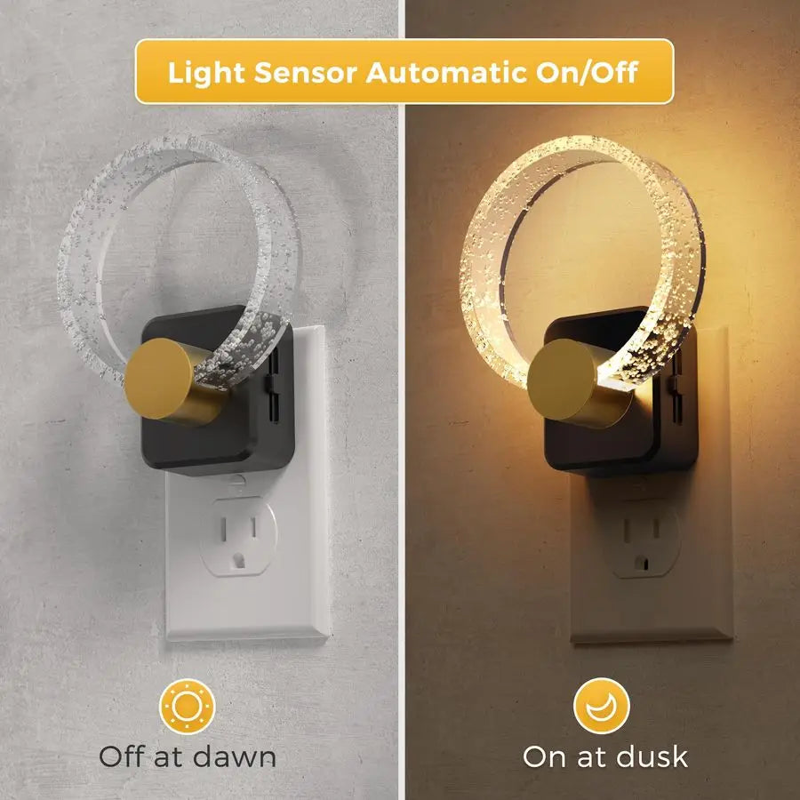 LOHAS LED Night Lights 2-Pack Plug In Wall With Sensor