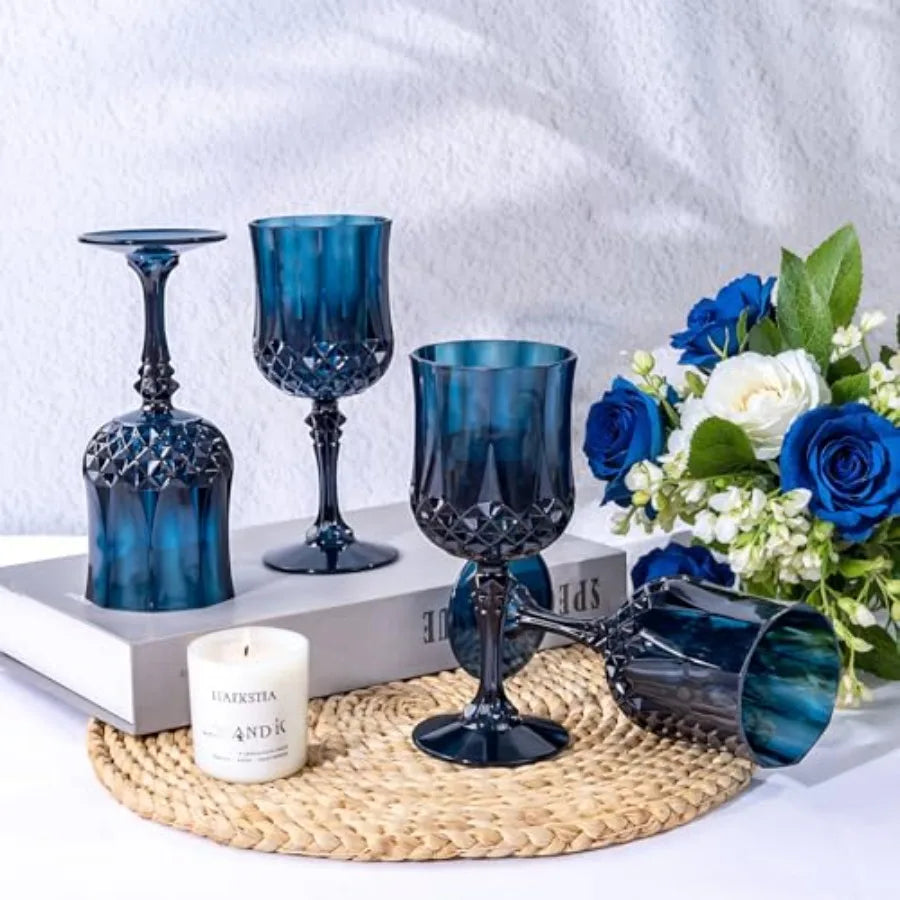 Plastic Wine Glasses Disposable Goblets 24 Pack For Party