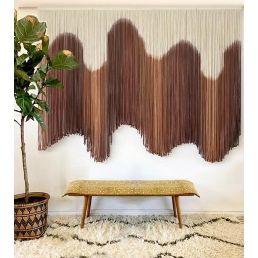 Macrame Wall Hanging Dip Dyed Fiber Art Tapestry Boho Decor