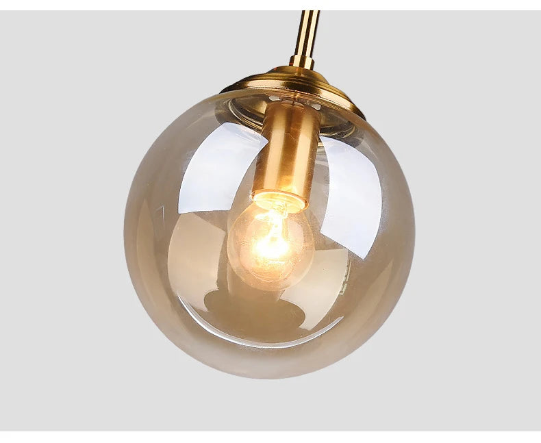 MSZGJY LED Modern Luxury Metal Chandelier Glass Pendant Lamp