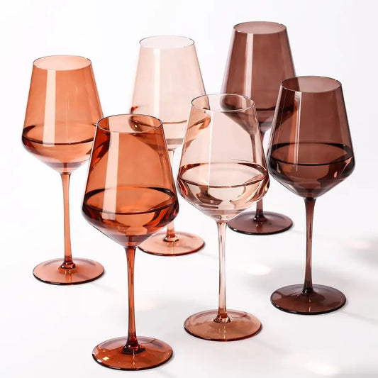 Handblown Crystal Wine Glasses For Red Or White Six Pack