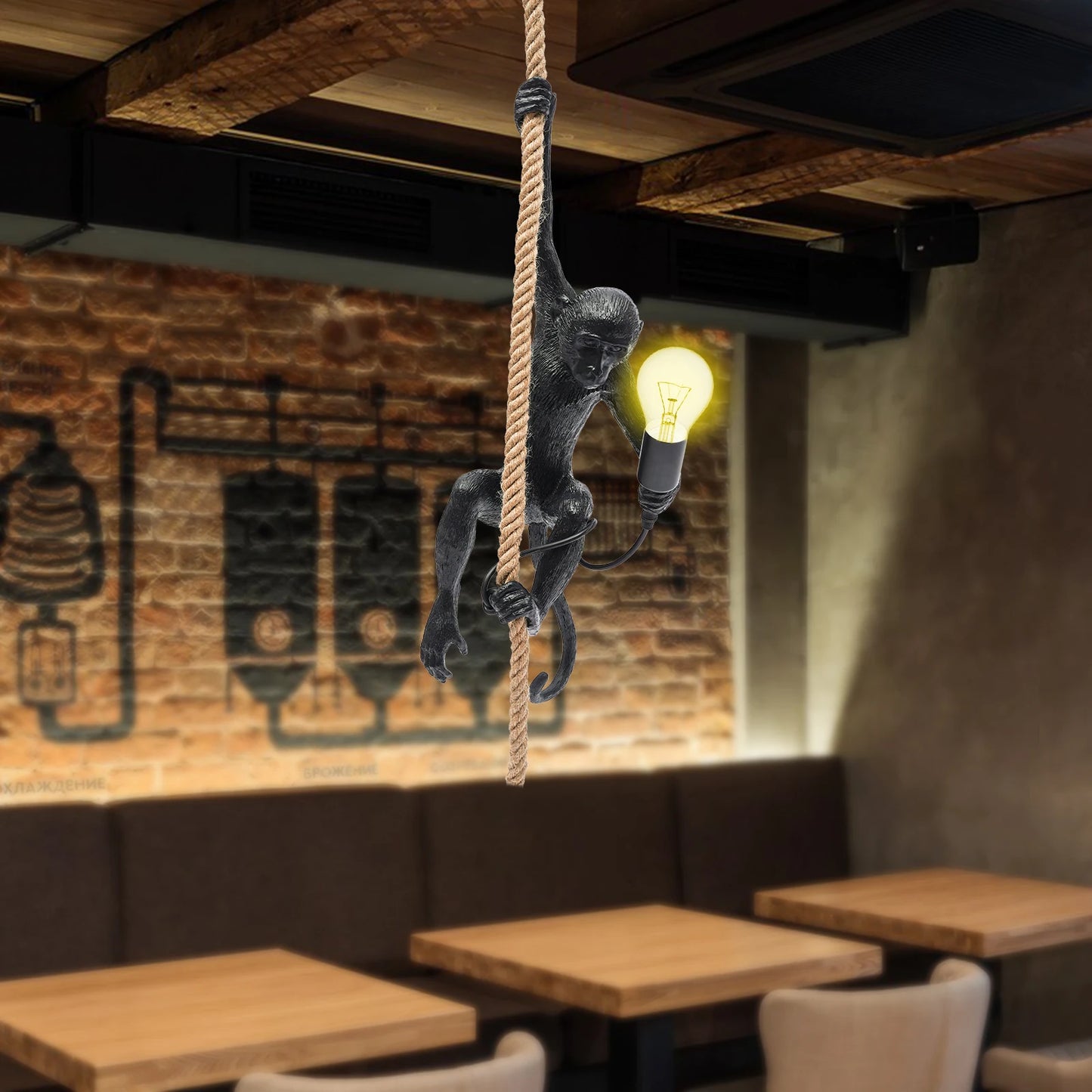 Monkey Chandelier Pendant Light With Adjustable Chain And E26 Socket