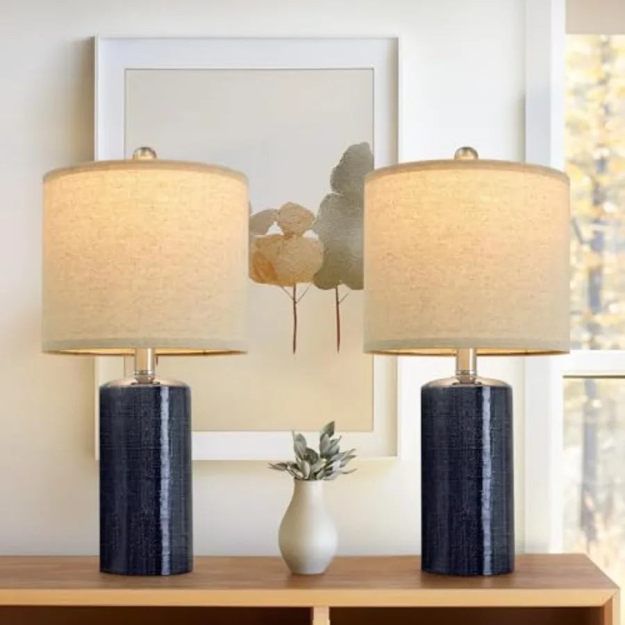 Modern Ceramic Table Lamps Set of 2 for Living Room