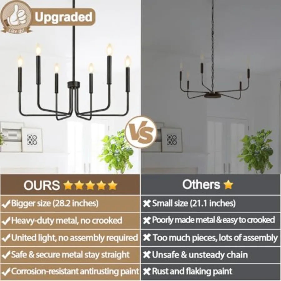 Rustic 6 Light Antique Farmhouse Chandelier Pendant Light