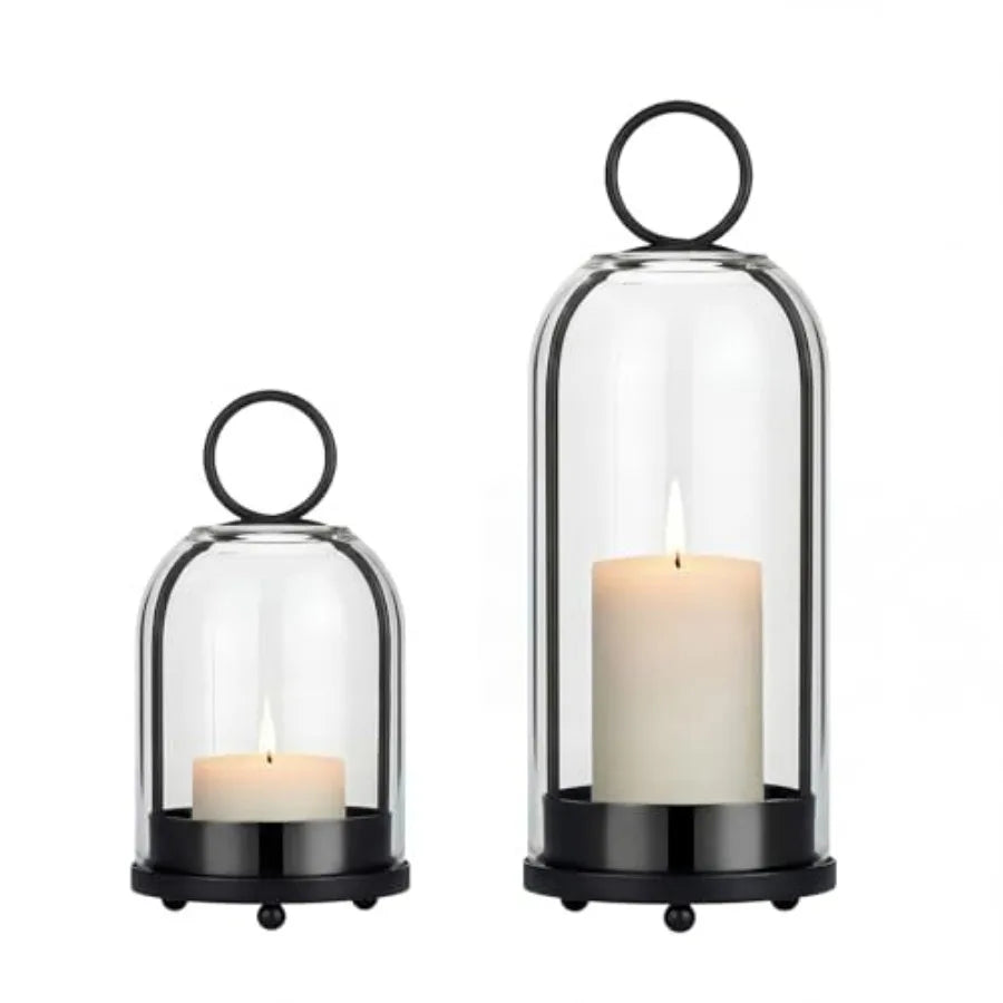 Brass Hanging Hurricane Glass Candle Holders For Pillar Candles