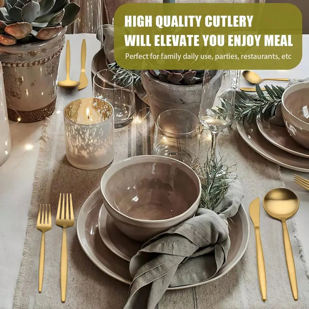 Stainless Steel Flatware Set For 4 Dishwasher Safe Durable Cutlery