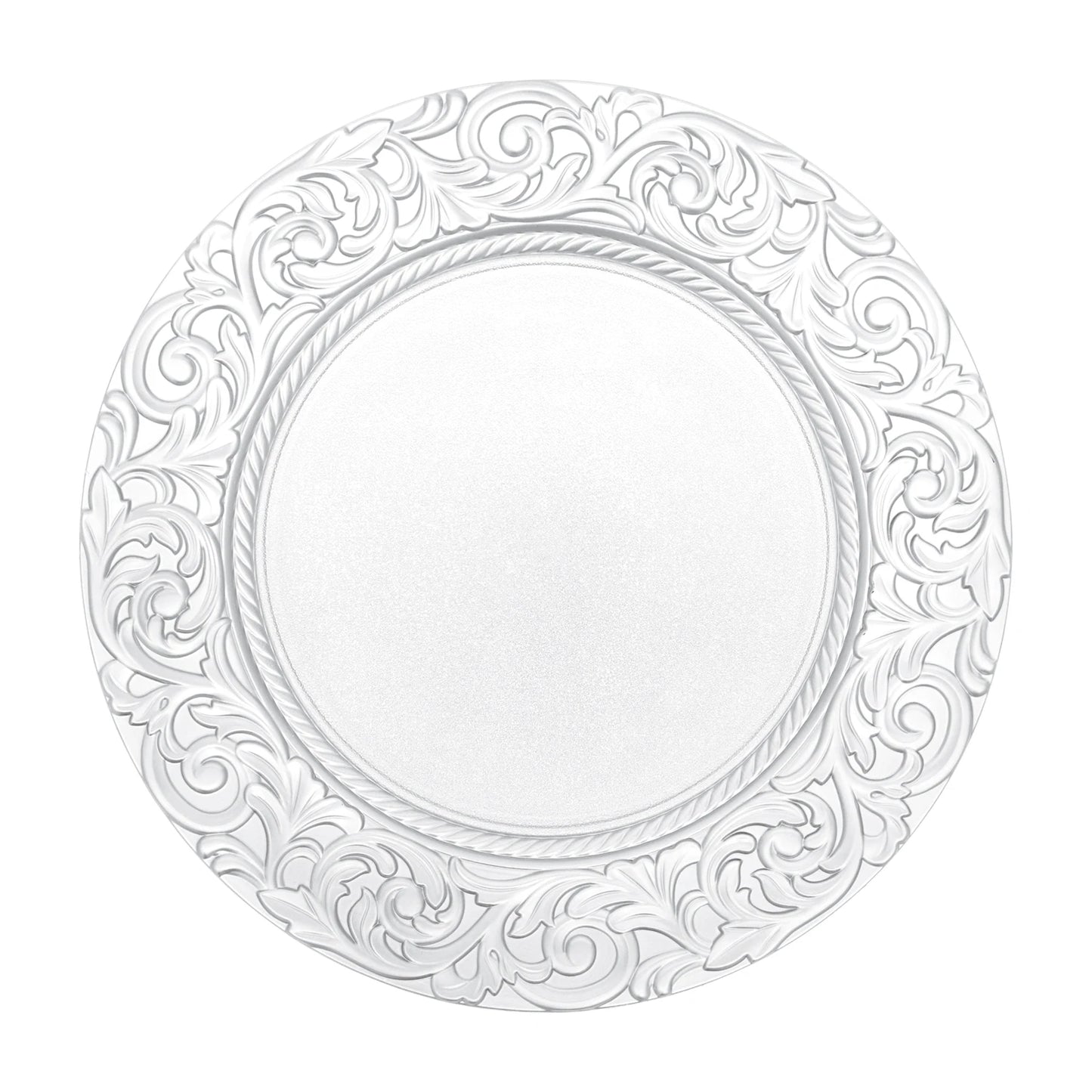 Bymaocar Charger Plate Set 100 Round Embossed Serving Plates