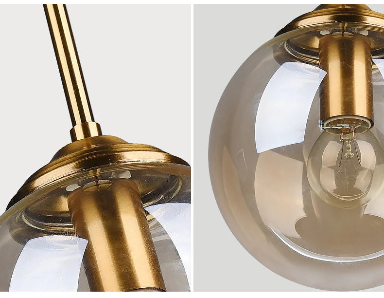 MSZGJY LED Modern Luxury Metal Chandelier Glass Pendant Lamp