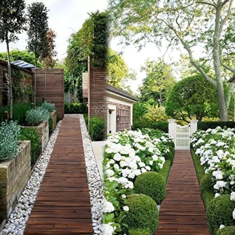 Wooden Garden Pathway Roll Out Cedar Wood Patio Flooring Walkway