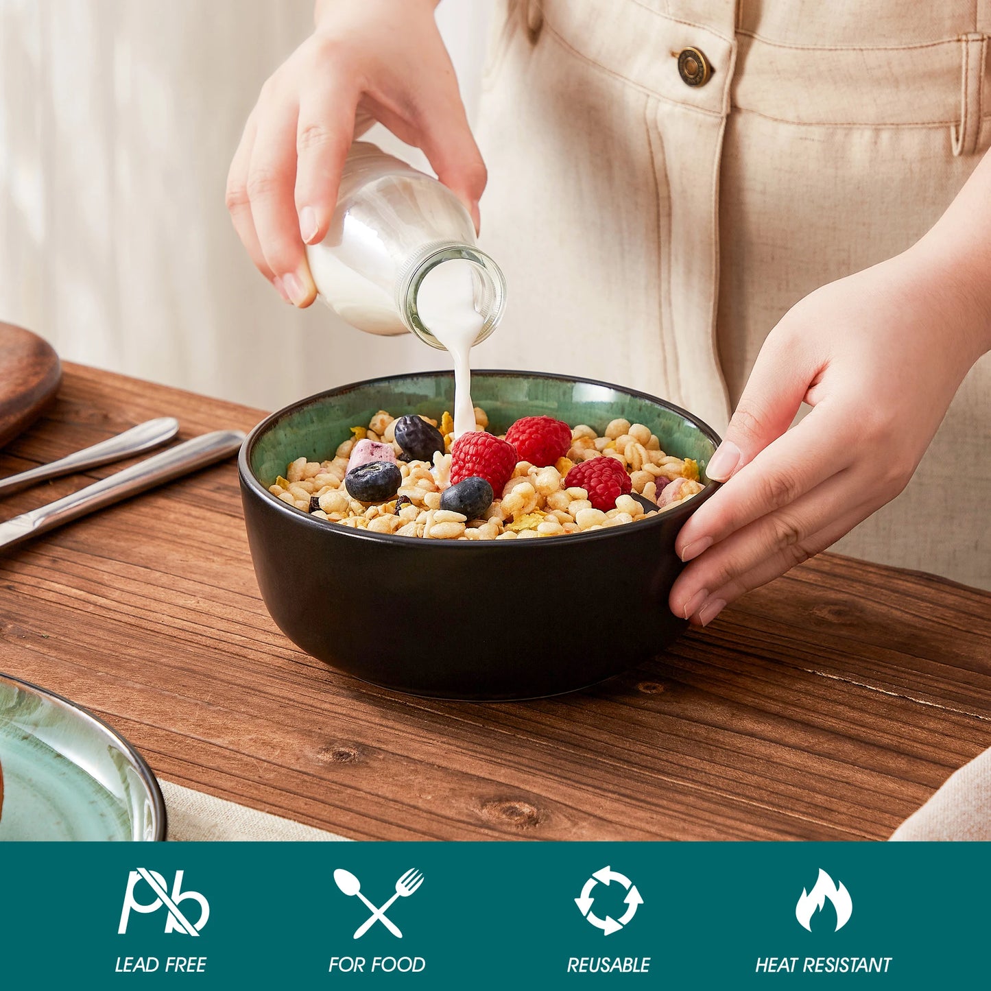 MALACASA Stoneware Dinnerware Set For Everyday Use