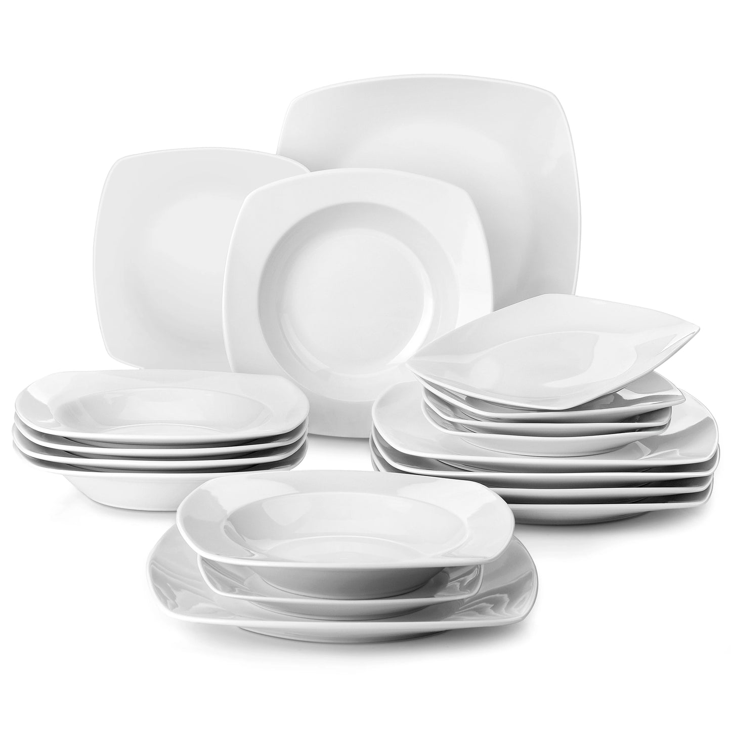 MALACASA Julia Porcelain Dinnerware Set Service For 6