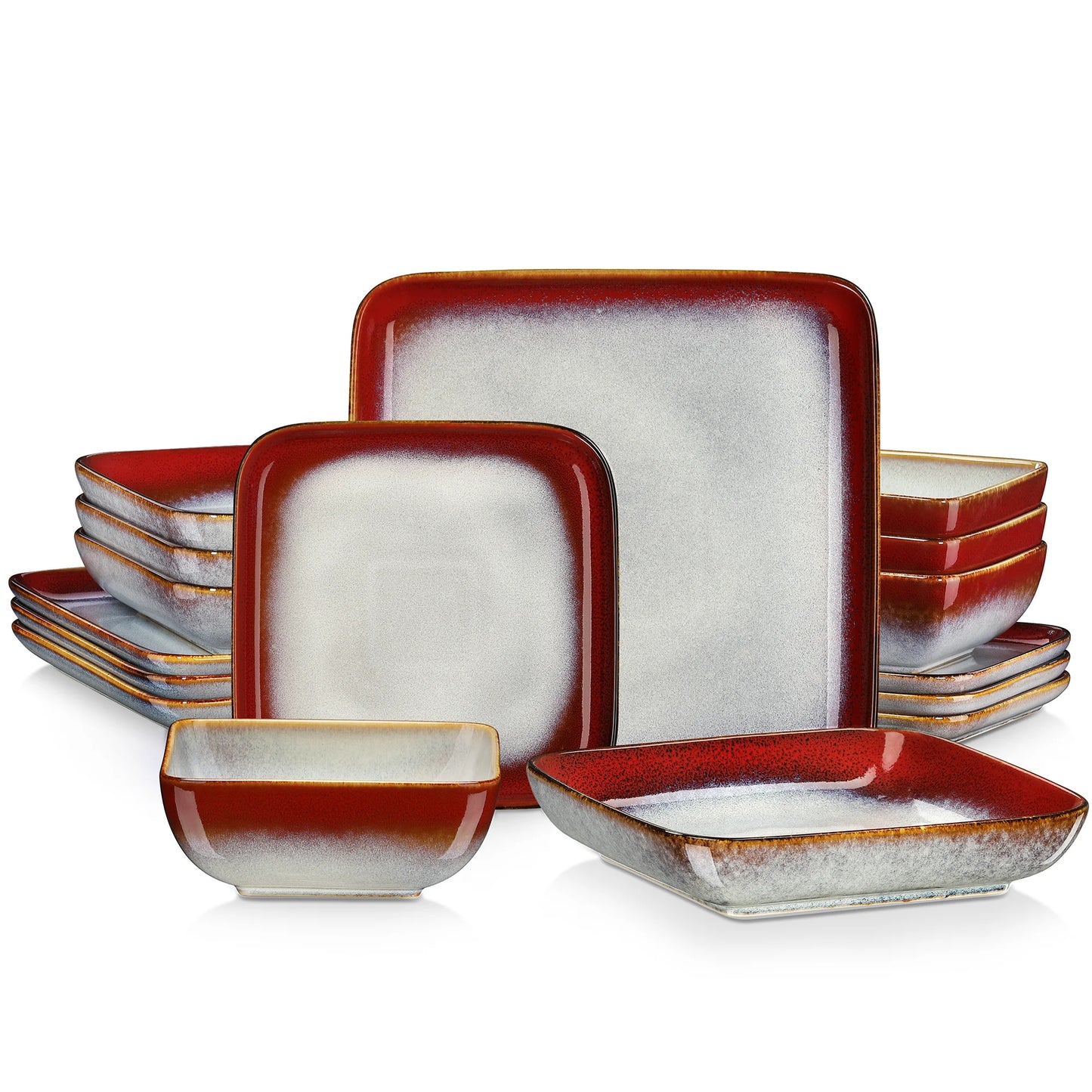 Malacasa Stern Dinner Set For 4 Ceramic Tableware Collection