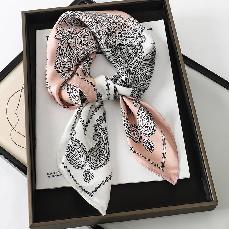 Printed Womens Polyester Scarf Square Shawl Luxury Design