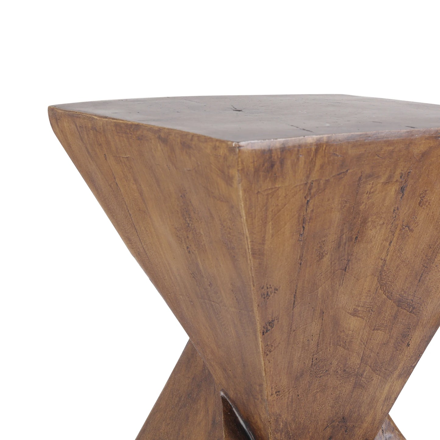 Lightweight Concrete Accent Table Triangle Modern Geometry Indoor Outdoor