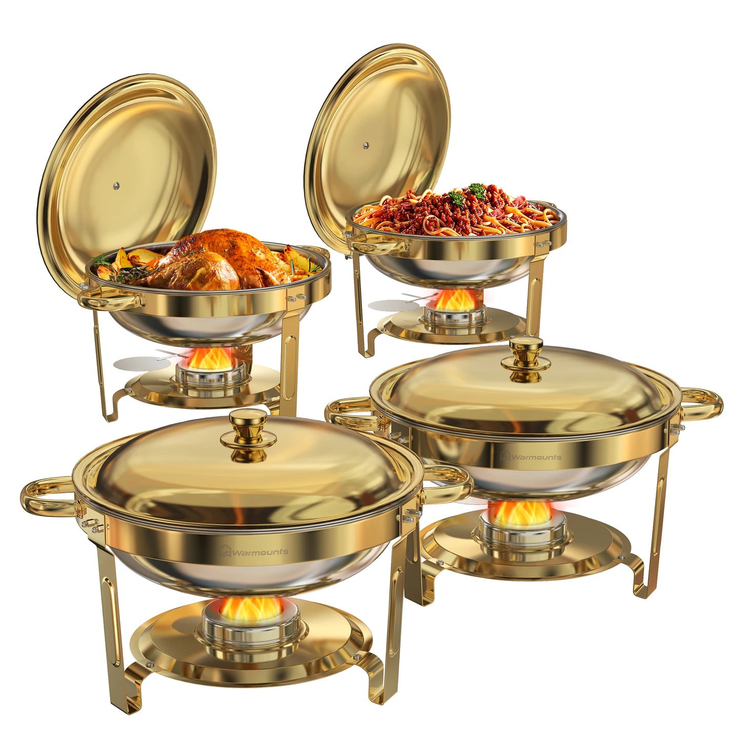 Round Chafing Dishes Buffet Set For Parties And Weddings