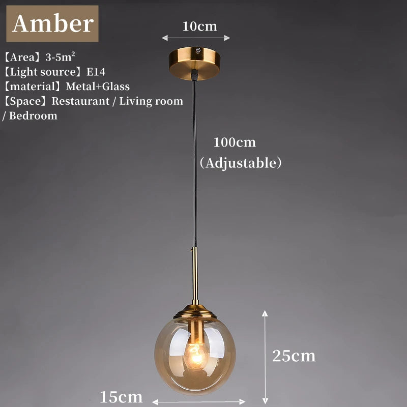 MSZGJY LED Modern Luxury Metal Chandelier Glass Pendant Lamp