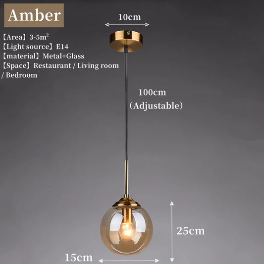 MSZGJY Modern Luxury Metal Pendant Lamp LED Glass Chandelier