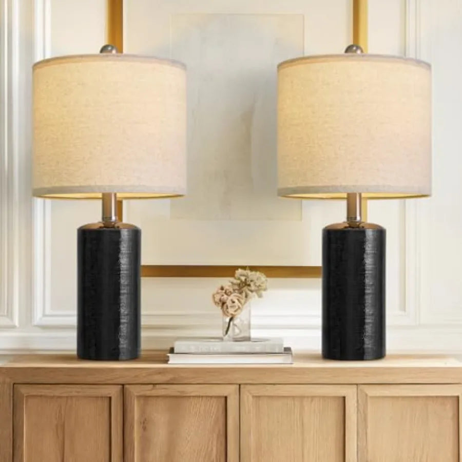 Modern Ceramic Table Lamps Set of 2 for Living Room