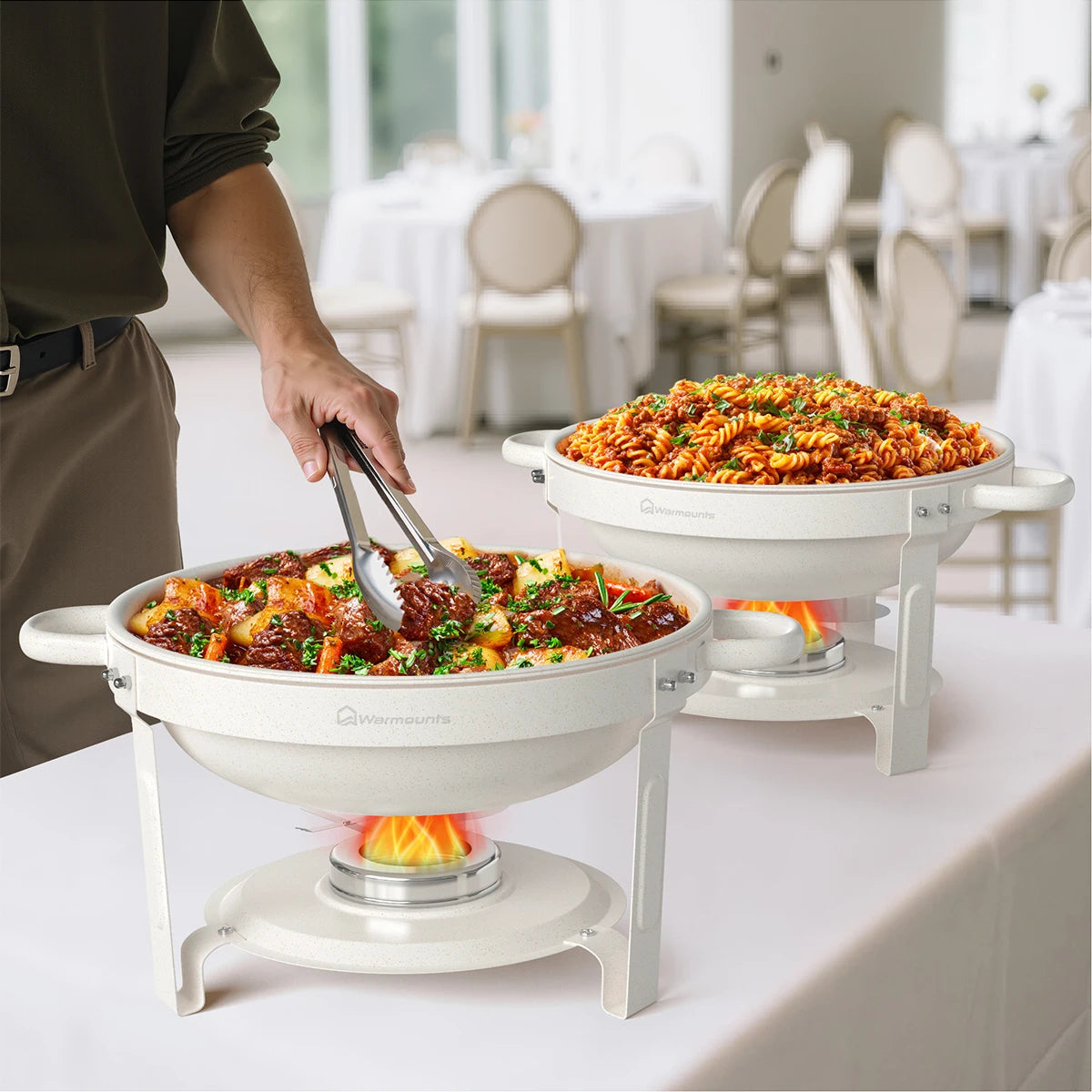 Maifanite Coated Stainless Steel Chafing Dish Buffet Set