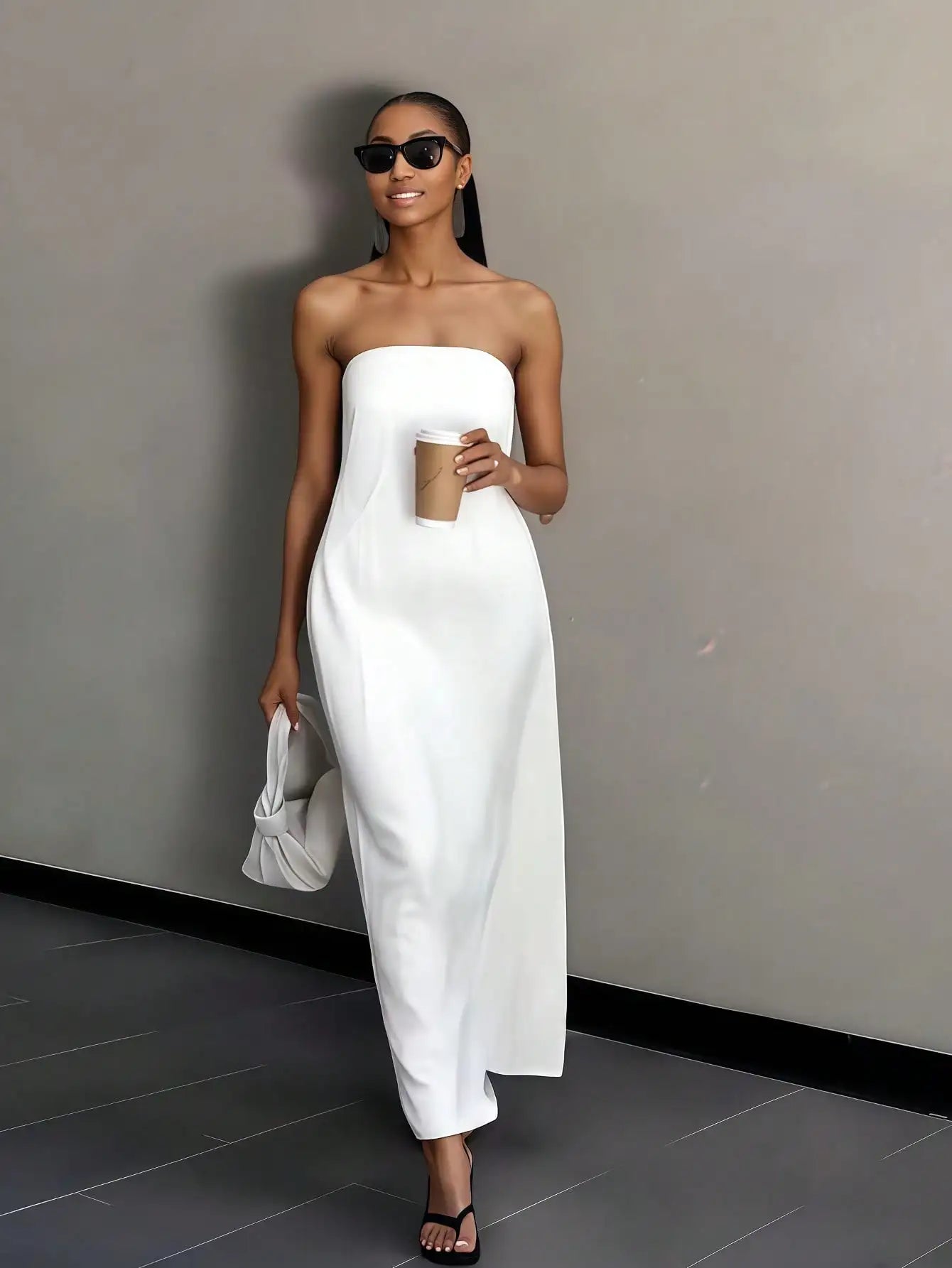 Strapless Sleeveless Maxi Dress For Beach Wedding Guests