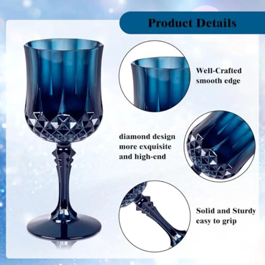 Plastic Wine Glasses Disposable Goblets 24 Pack For Party