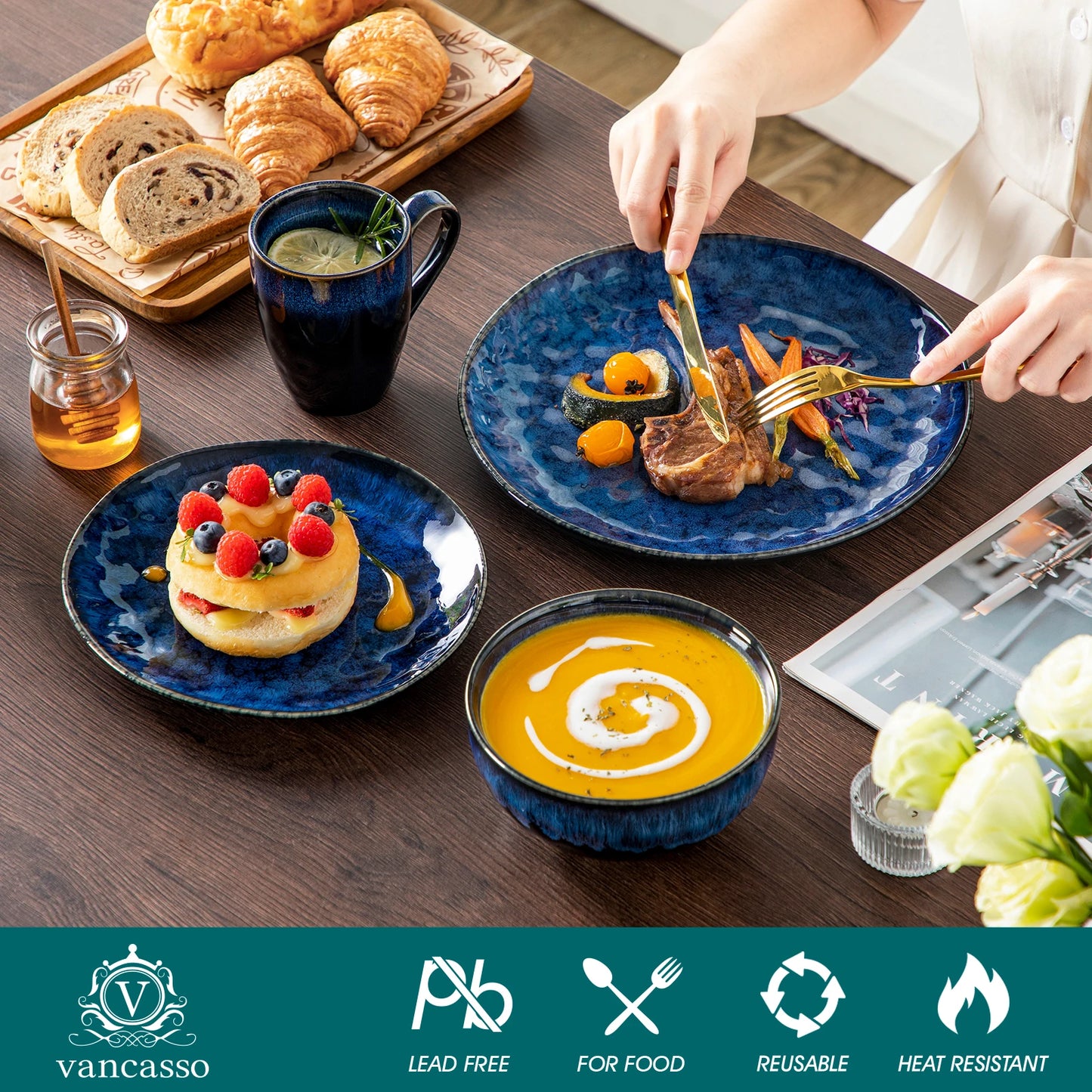 MALACASA Starry Dinnerware Set For Everyday Dining