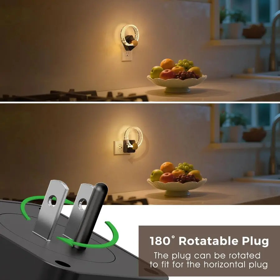 LOHAS LED Night Lights 2-Pack Plug In Wall With Sensor