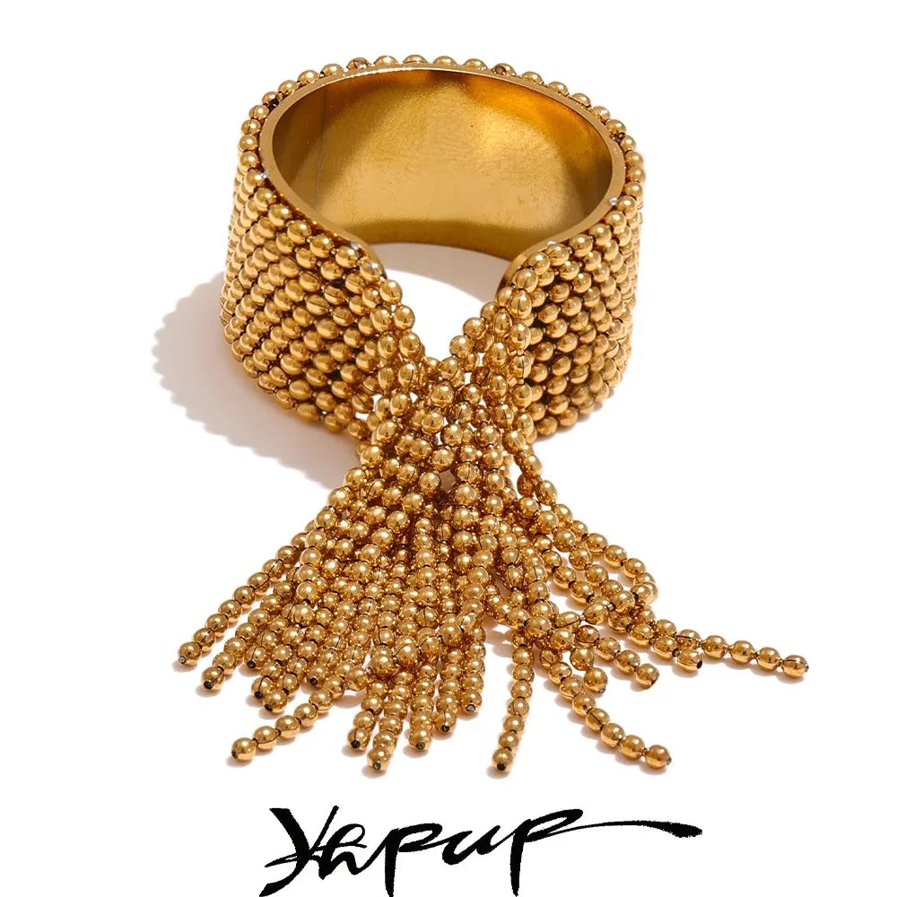 Yhpup Declaration Series Stainless Steel Chain Tassel Ring
