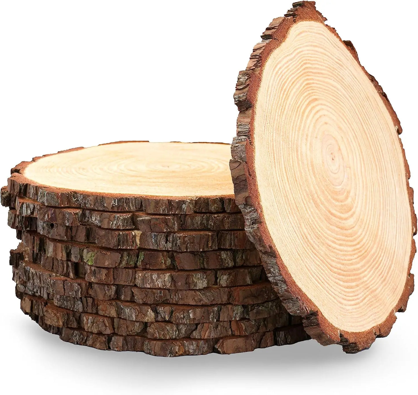 Set Of 12 Unfinished Wood Slices For Centerpieces