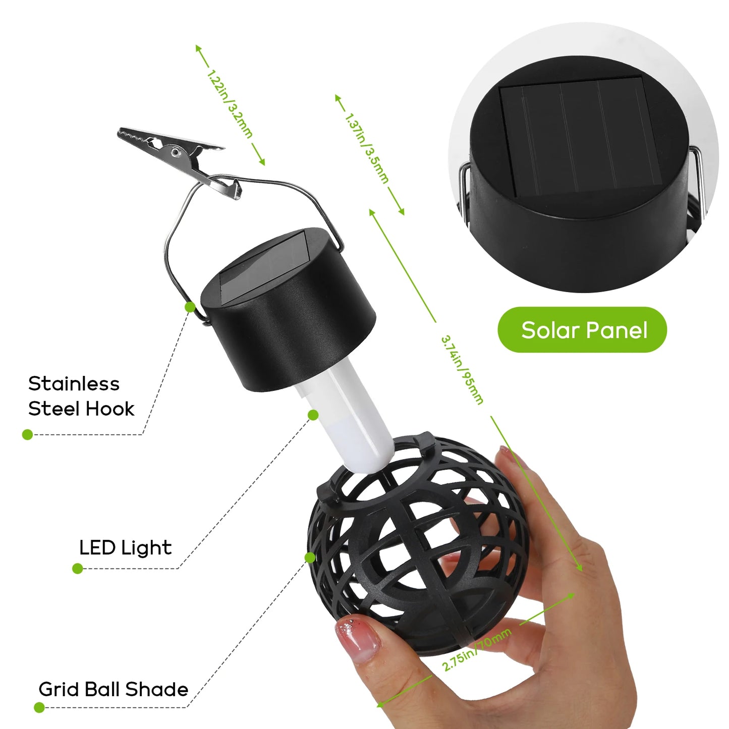 Solar Powered Outdoor Hanging Lights For Courtyards And Gardens