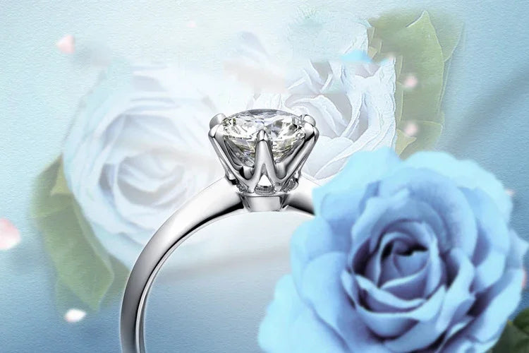 CBTB 925 Sterling Silver Moissanite Ring For Women