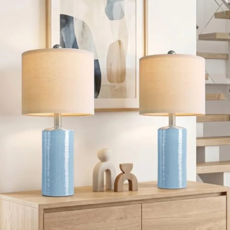 Modern Ceramic Table Lamps Set of 2 for Living Room