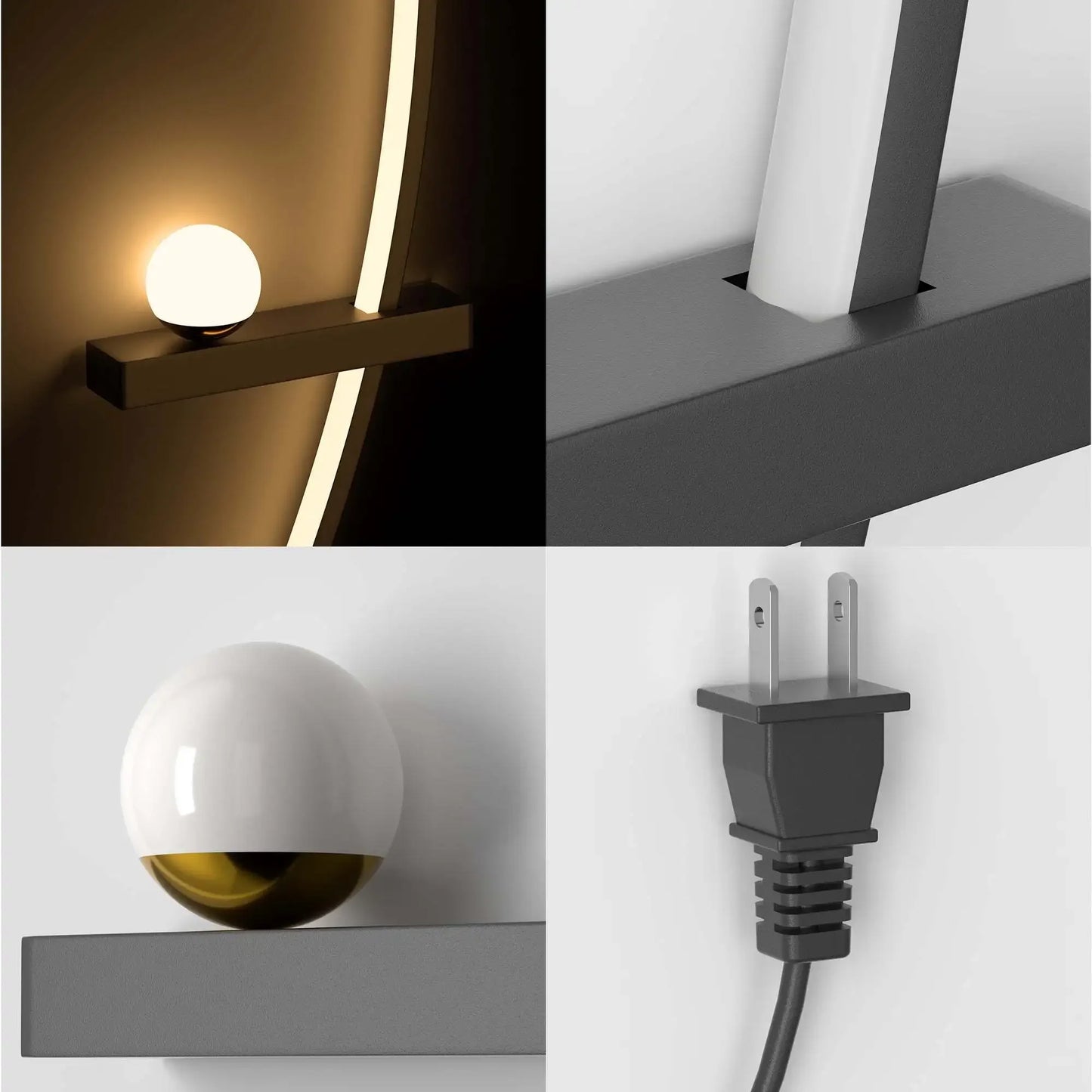 Modern Adjustable LED Wall Sconce Pair for Indoor Bedroom Lighting