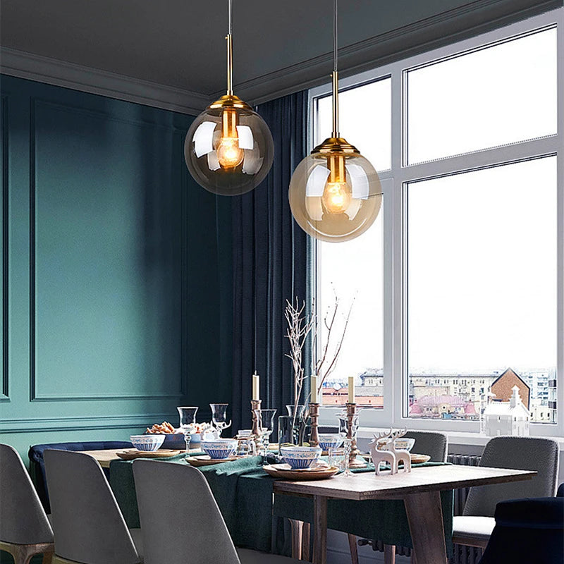MSZGJY LED Modern Luxury Metal Chandelier Glass Pendant Lamp