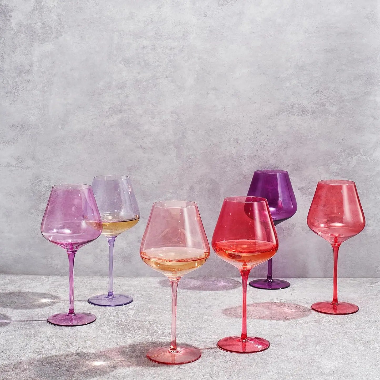 Colors Of Love Valentines Crystal Wine Glasses Set Of 6
