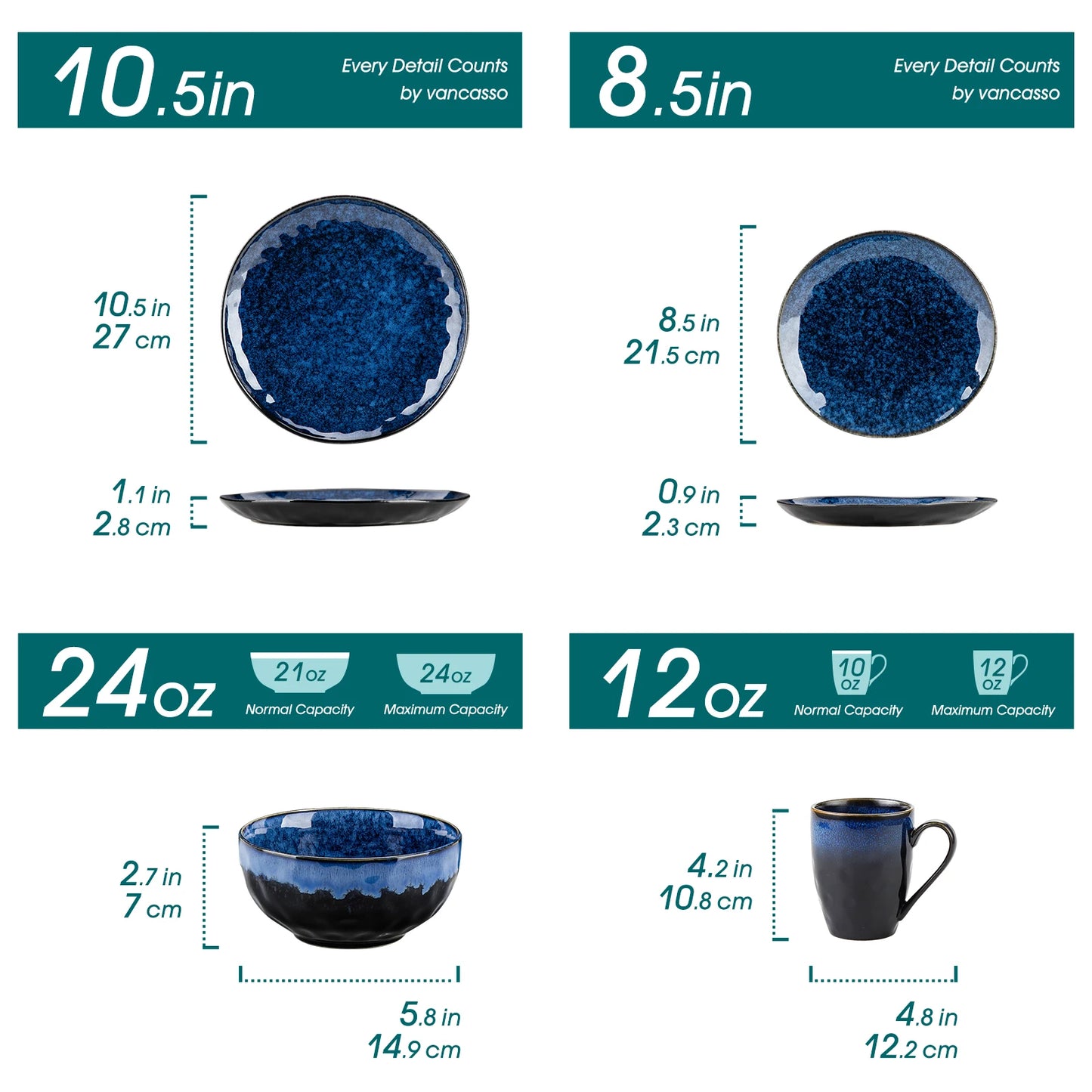 MALACASA Starry Dinnerware Set For Everyday Dining
