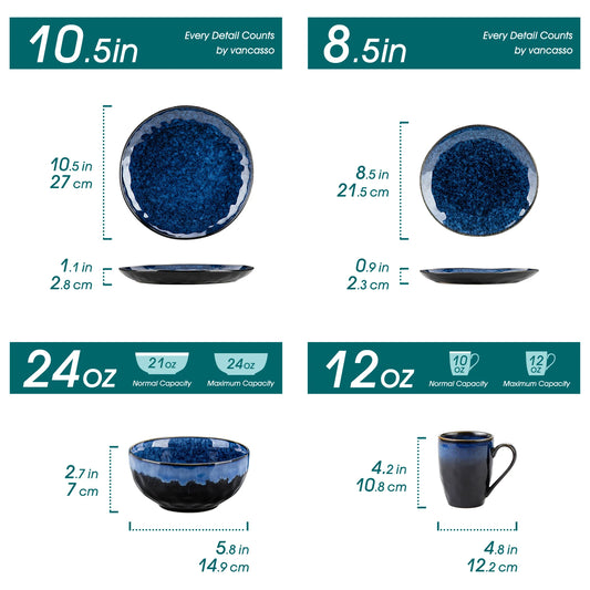 MALACASA Dinnerware Set 16 32 48 Piece Service For 4
