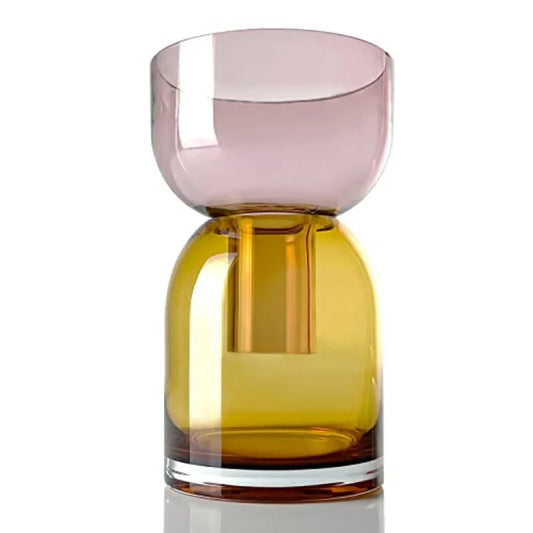 Reversible Glass Flower Vase and Bud Vase for Home Decor