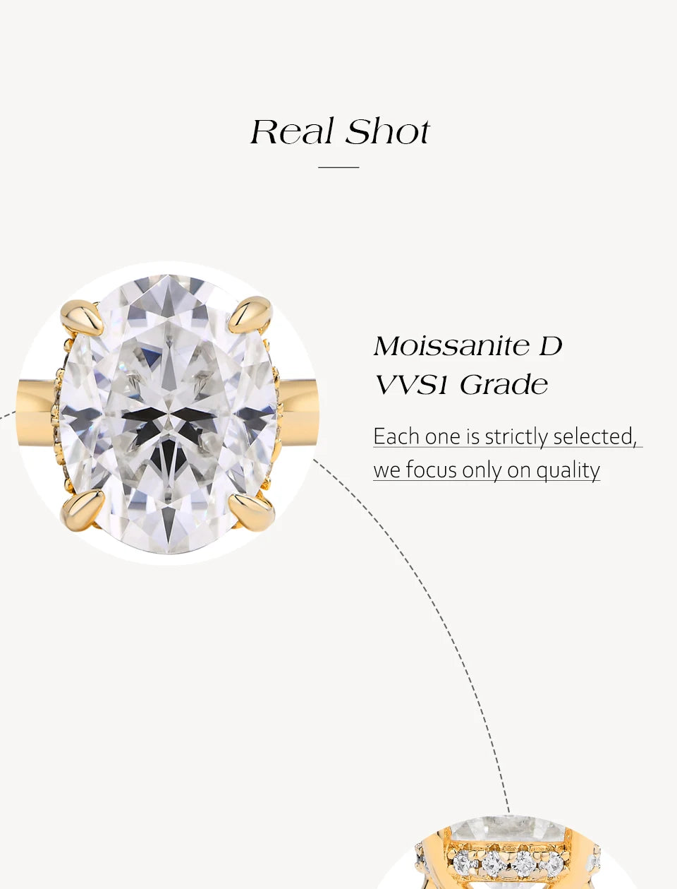 Moissanite Ring For Women Oval S925 Silver Engagement