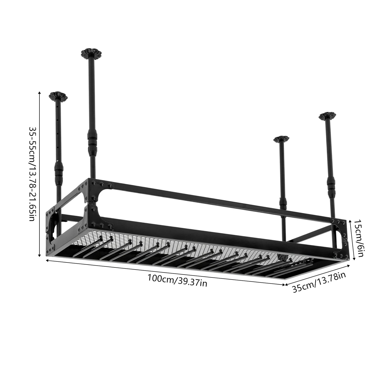 Metal Ceiling Mounted Hanging Wine Goblet Rack With Adjustable Height