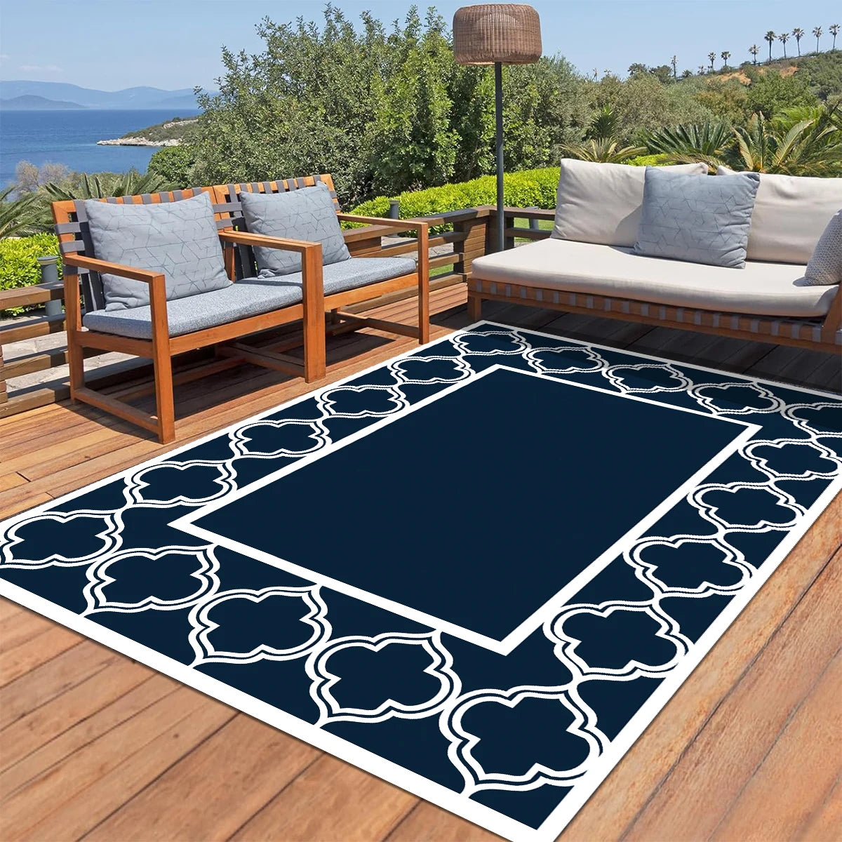 Outdoor Rugs Waterproof Reversible Kilim Patio Rug For Outdoors