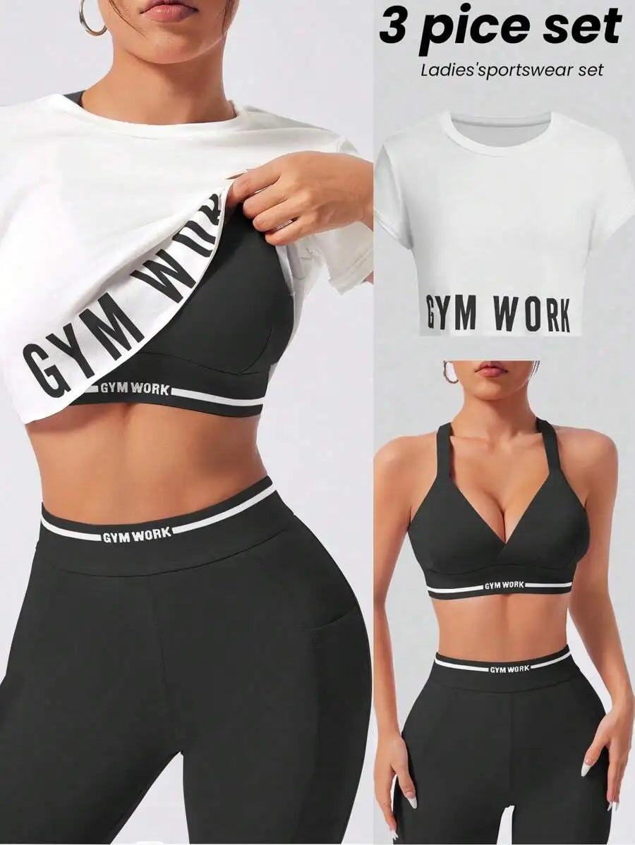 Women's Sports Bra And High Waisted Leggings Set Activewear