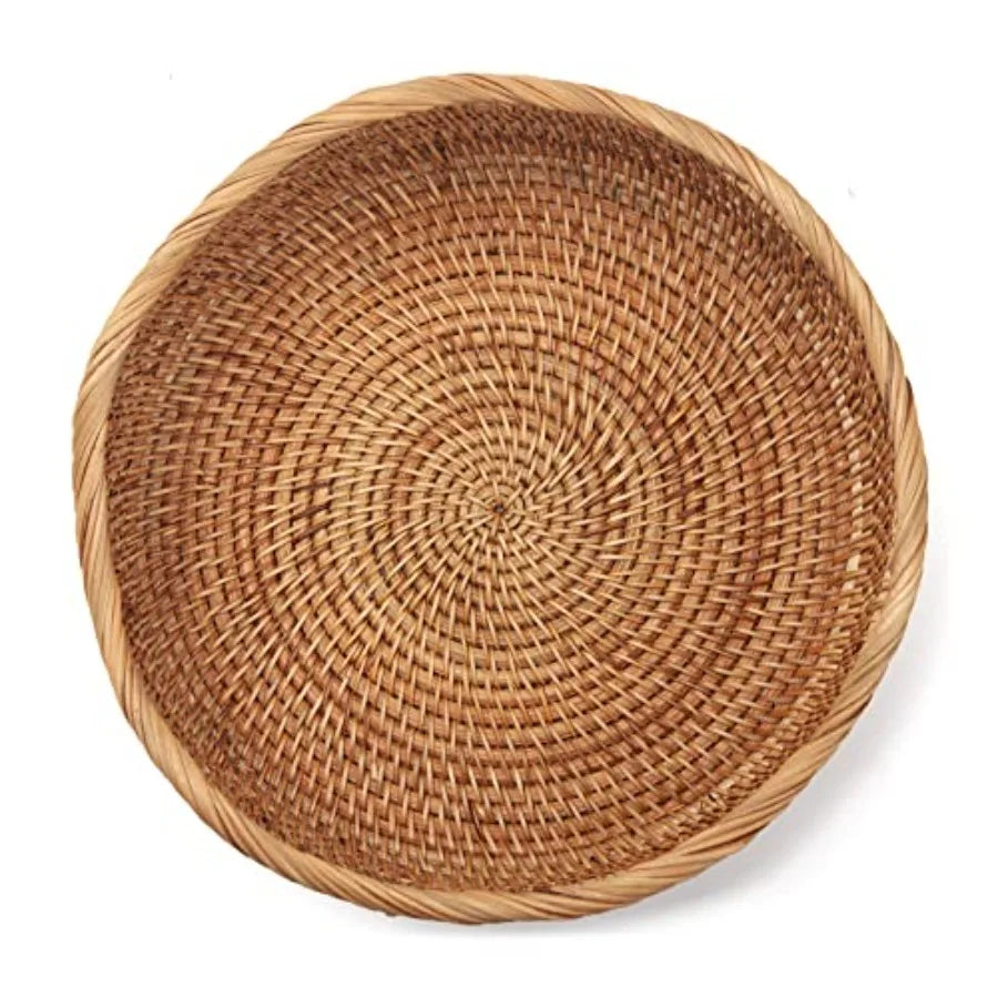 Natural Bamboo Rattan Storage Baskets Set Of 3 For Fruit