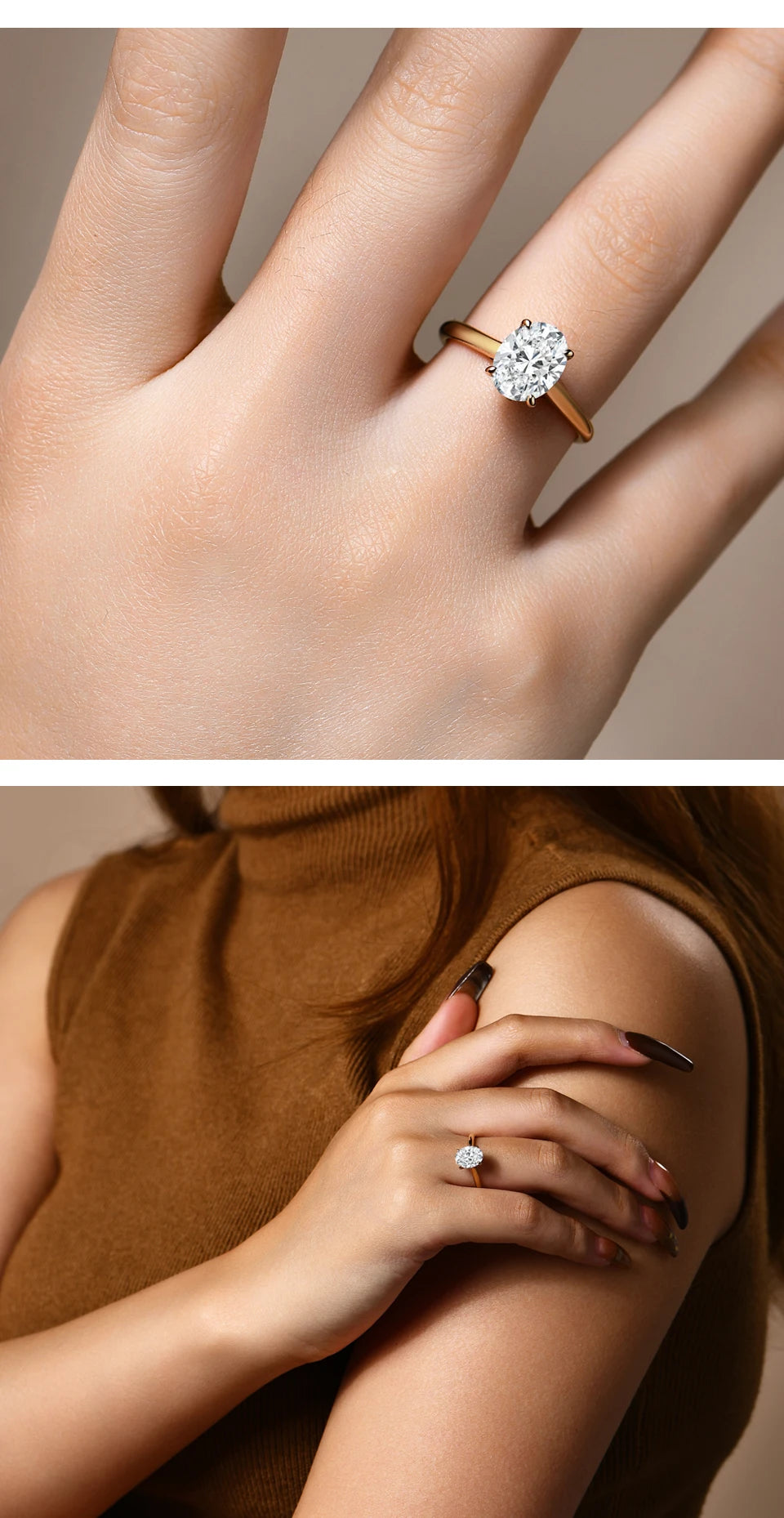 Moissanite Ring For Women Oval S925 Silver Engagement