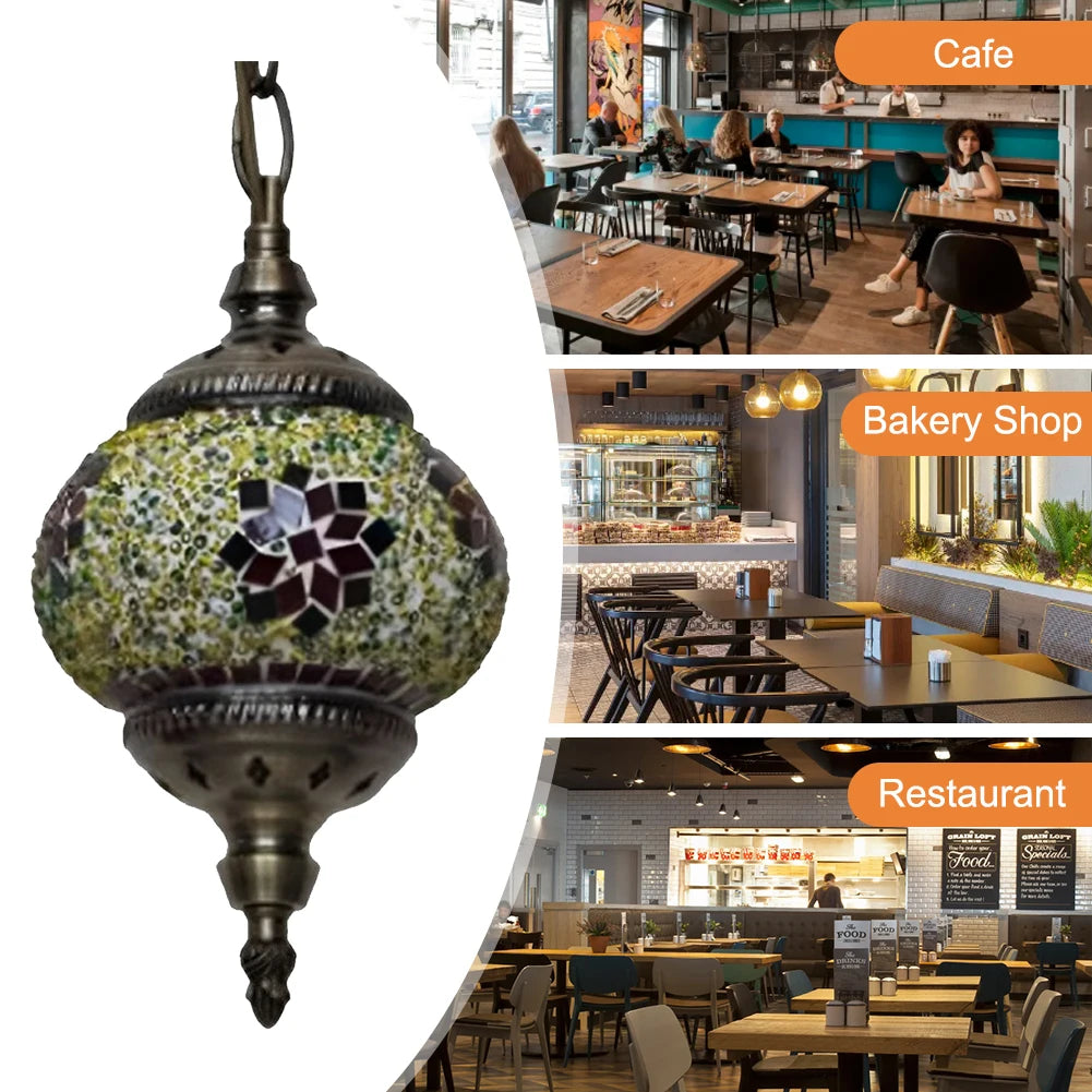 APWIKOGER Mosaic Pendant Light Turkish Moroccan Hanging Ceiling Lamp