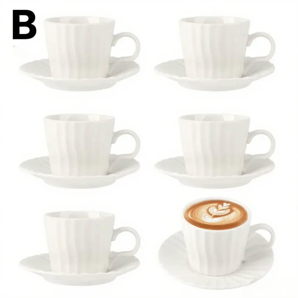 XMSJ Deco Golden Turkish Espresso Cups With Saucers