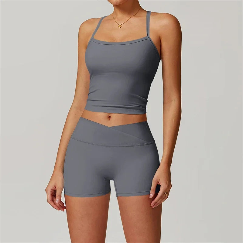 Dhiemeid Women 2 Piece Yoga Set Tracksuit Sportswear