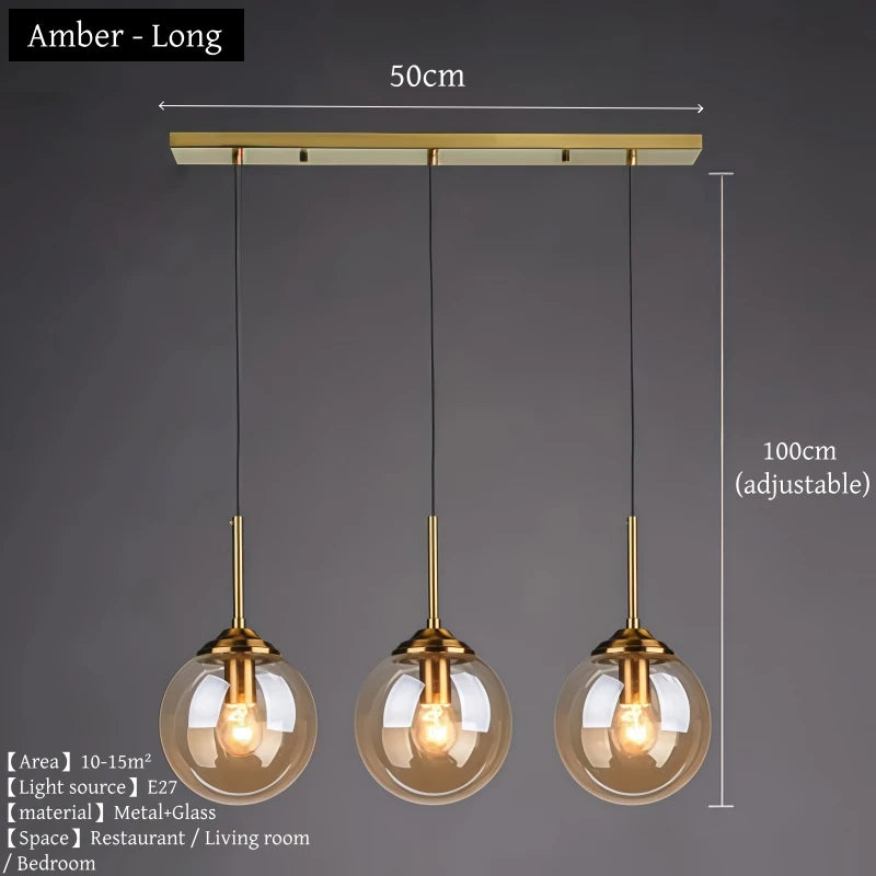 MSZGJY LED Modern Luxury Metal Chandelier Glass Pendant Lamp