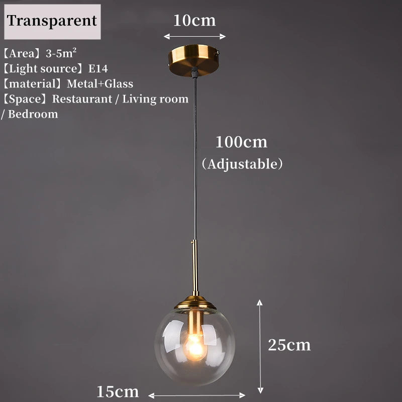 MSZGJY LED Modern Luxury Metal Chandelier Glass Pendant Lamp
